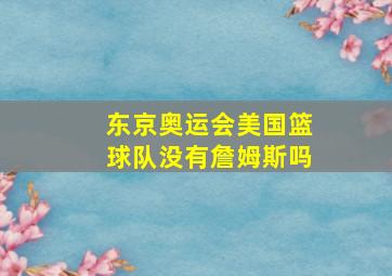 东京奥运会美国篮球队没有詹姆斯吗