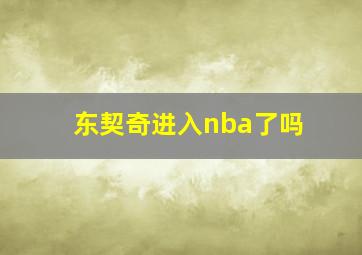 东契奇进入nba了吗