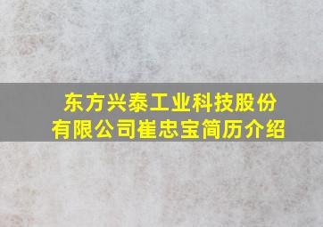 东方兴泰工业科技股份有限公司崔忠宝简历介绍