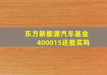 东方新能源汽车基金400015还能买吗