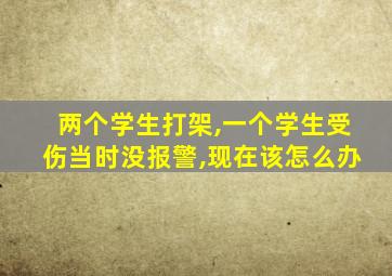 两个学生打架,一个学生受伤当时没报警,现在该怎么办