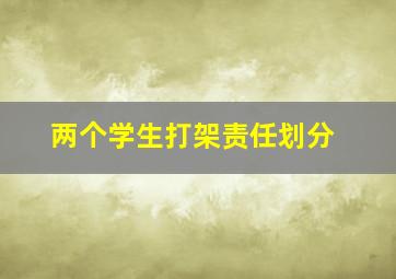 两个学生打架责任划分