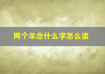 两个羊念什么字怎么读