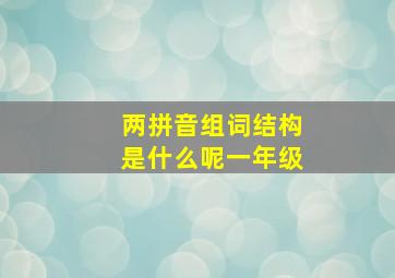 两拼音组词结构是什么呢一年级