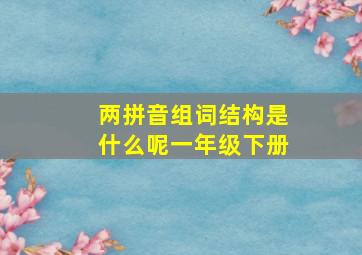 两拼音组词结构是什么呢一年级下册