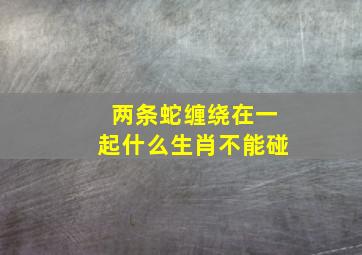 两条蛇缠绕在一起什么生肖不能碰