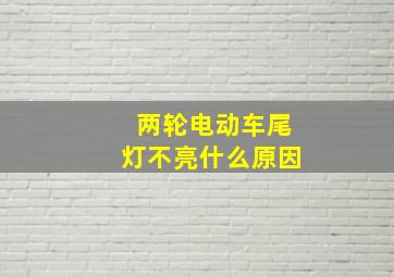 两轮电动车尾灯不亮什么原因