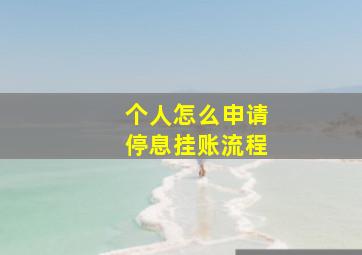 个人怎么申请停息挂账流程