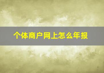 个体商户网上怎么年报