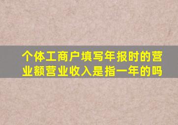 个体工商户填写年报时的营业额营业收入是指一年的吗