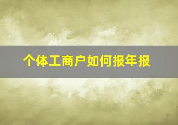 个体工商户如何报年报