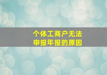 个体工商户无法申报年报的原因