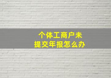 个体工商户未提交年报怎么办