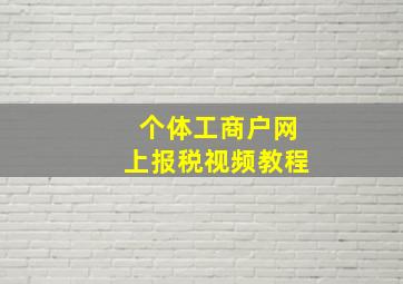 个体工商户网上报税视频教程