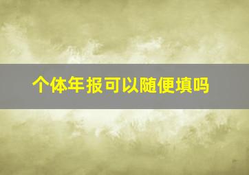 个体年报可以随便填吗