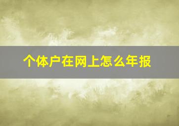 个体户在网上怎么年报