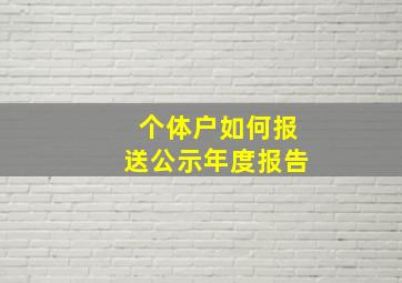 个体户如何报送公示年度报告