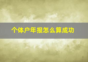 个体户年报怎么算成功