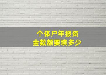 个体户年报资金数额要填多少