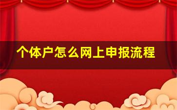 个体户怎么网上申报流程