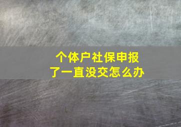 个体户社保申报了一直没交怎么办