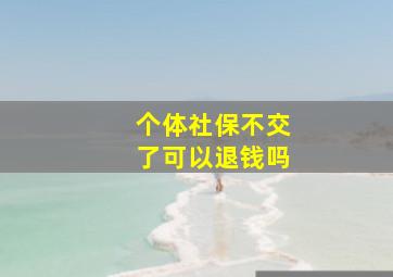 个体社保不交了可以退钱吗