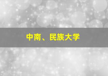 中南、民族大学