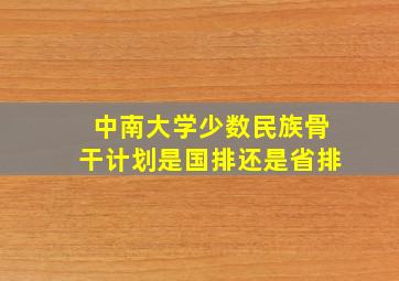 中南大学少数民族骨干计划是国排还是省排