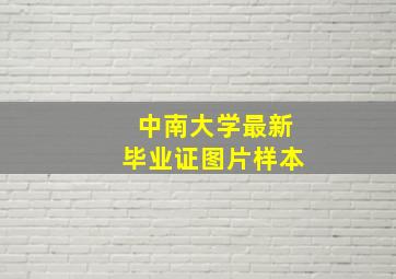 中南大学最新毕业证图片样本