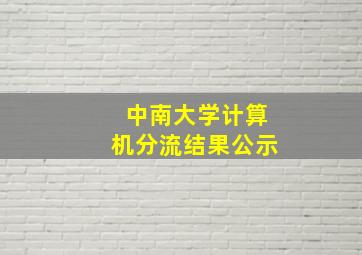 中南大学计算机分流结果公示