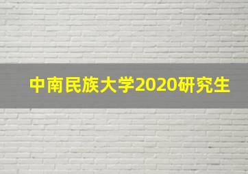 中南民族大学2020研究生