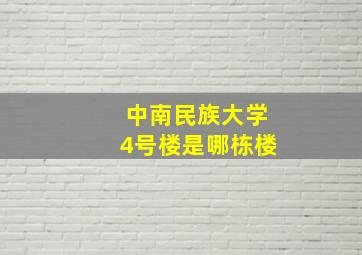 中南民族大学4号楼是哪栋楼