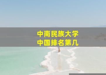 中南民族大学中国排名第几