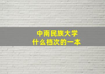 中南民族大学什么档次的一本