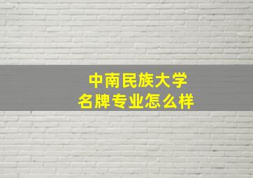 中南民族大学名牌专业怎么样