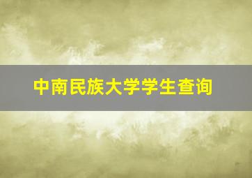 中南民族大学学生查询