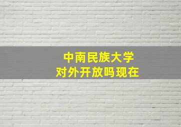 中南民族大学对外开放吗现在