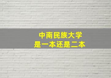 中南民族大学是一本还是二本