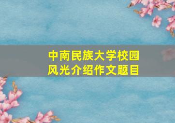 中南民族大学校园风光介绍作文题目