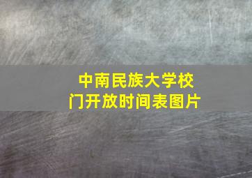 中南民族大学校门开放时间表图片