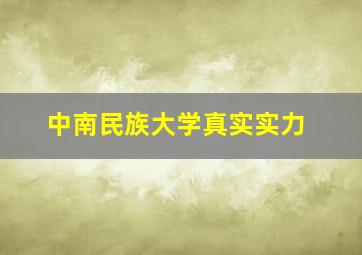 中南民族大学真实实力