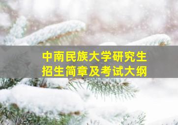 中南民族大学研究生招生简章及考试大纲