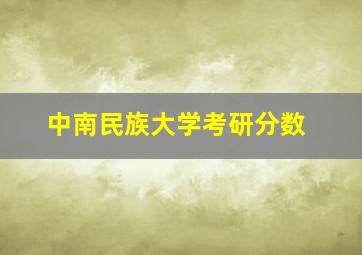 中南民族大学考研分数