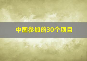 中国参加的30个项目