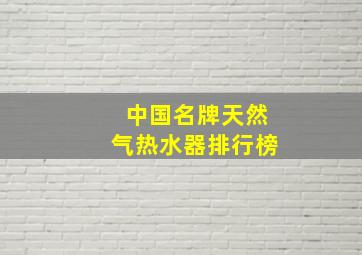 中国名牌天然气热水器排行榜