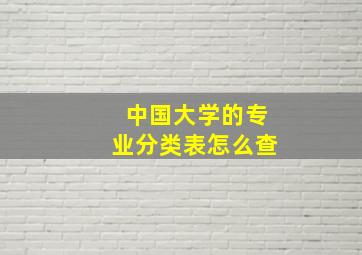 中国大学的专业分类表怎么查