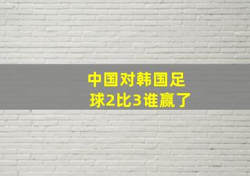 中国对韩国足球2比3谁赢了