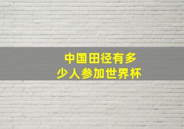 中国田径有多少人参加世界杯