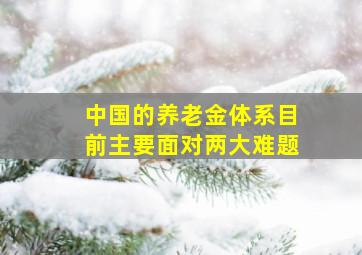 中国的养老金体系目前主要面对两大难题