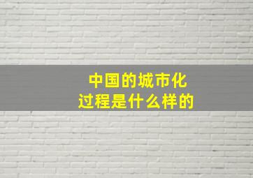 中国的城市化过程是什么样的